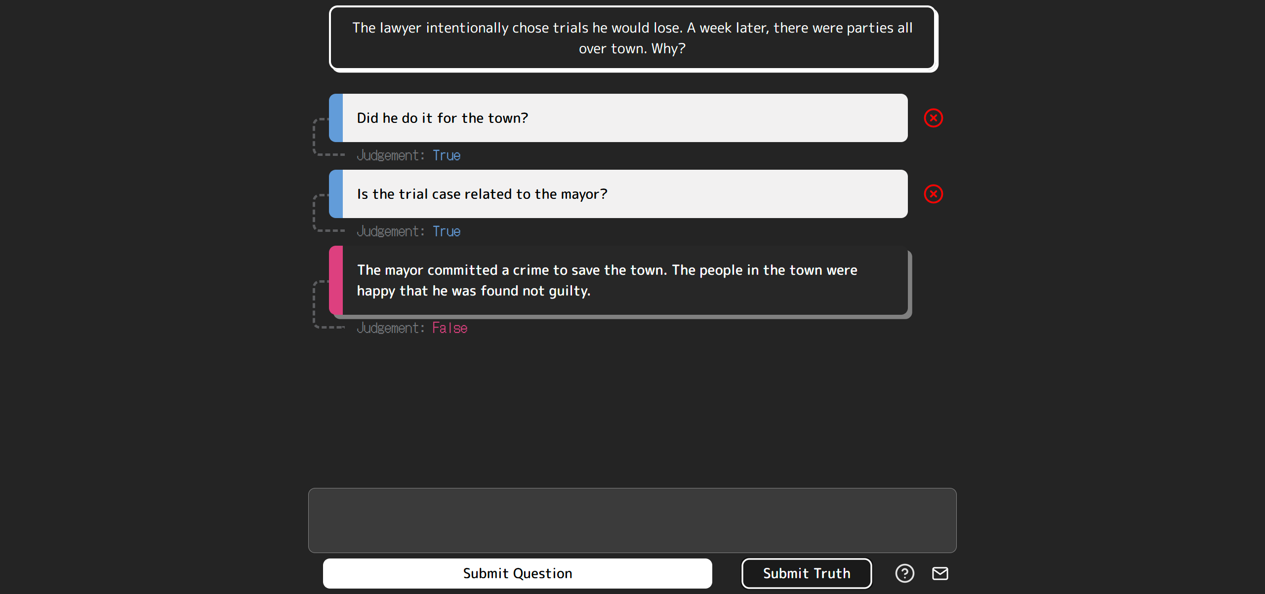 Infinite Lateral Thinking Game
